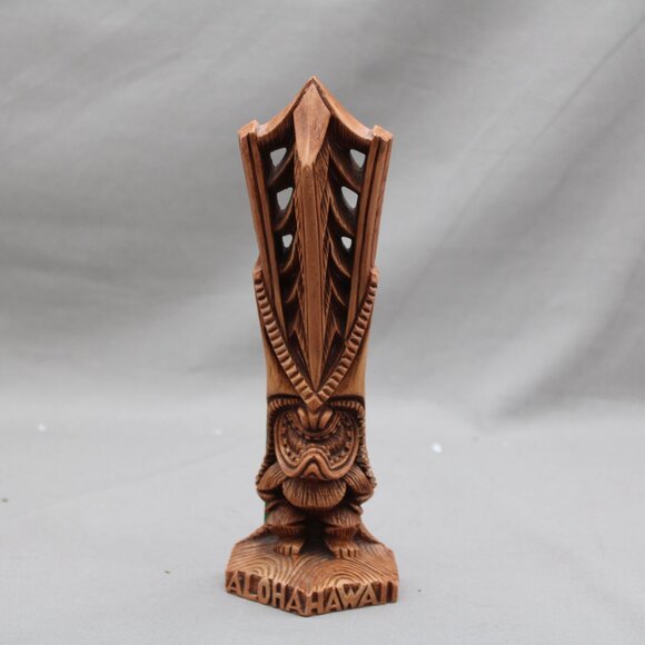 Vintage Coco Joes Tiki - Lono Big Headress - Hapa Wood Tagged - Picture 4 of 9